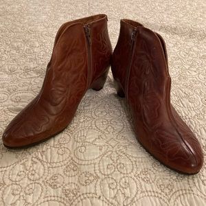 Pikolinos Ginebra Pixie Style Boho Booties Ankle Boot Brown Leather